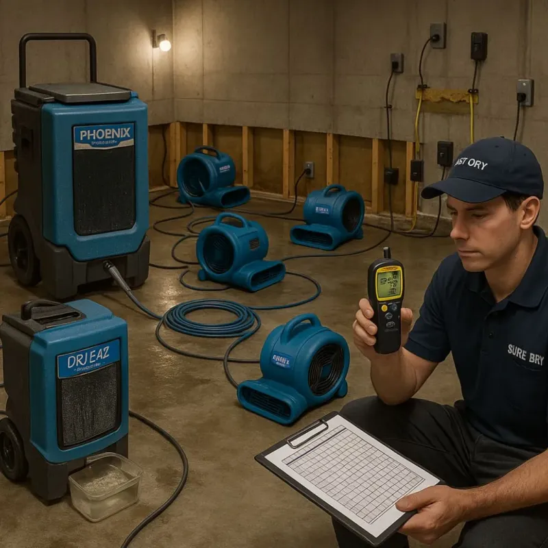 Structural Drying and Dehumidification process in Arlington, VT